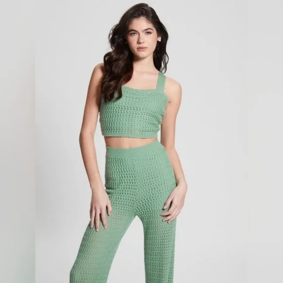 GUESS Yasmina Tie-Back Crop Top – Vital Green – NWT – Size XL - Picture 10 of 10